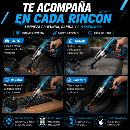 Aspiradora Inalámbrica Portátil para Carro y Hogar