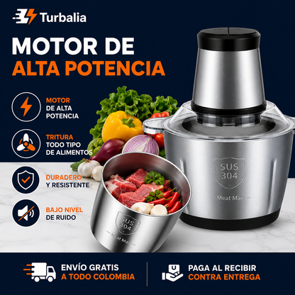 Molino Picador Eléctrico Acero Inoxidable 3 Litros – Tamaño Grande