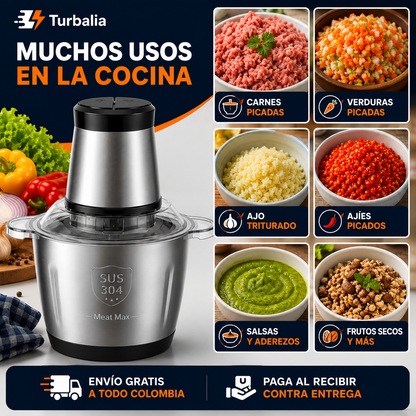 Molino Picador Eléctrico Acero Inoxidable 3 Litros – Tamaño Grande