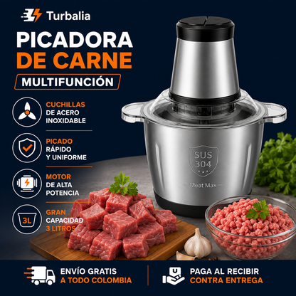 Molino Picador Eléctrico Acero Inoxidable 3 Litros – Tamaño Grande