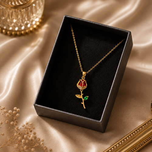 Collar Tulipán Rojo [Estuche de Lujo GRATIS]