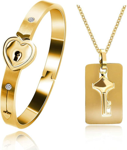 Combo Pulsera Corazón + Llave collar [Caja de Lujo GRATIS]
