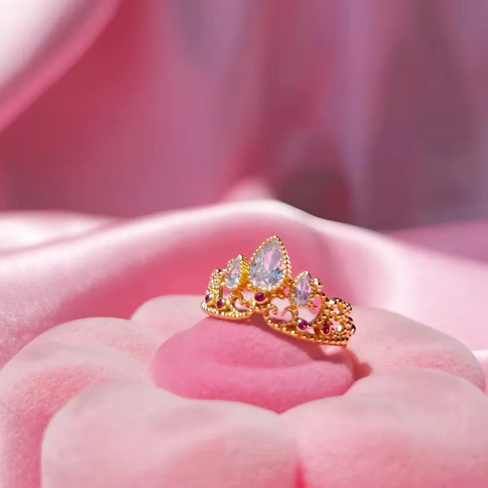 Combo Princesa Rapunzel Anillo + Collar [Estuche Corona Rosa GRATIS]