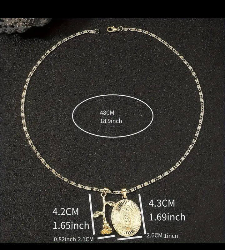Collar Rosa de Guadalupe [Estuche de Lujo GRATIS]