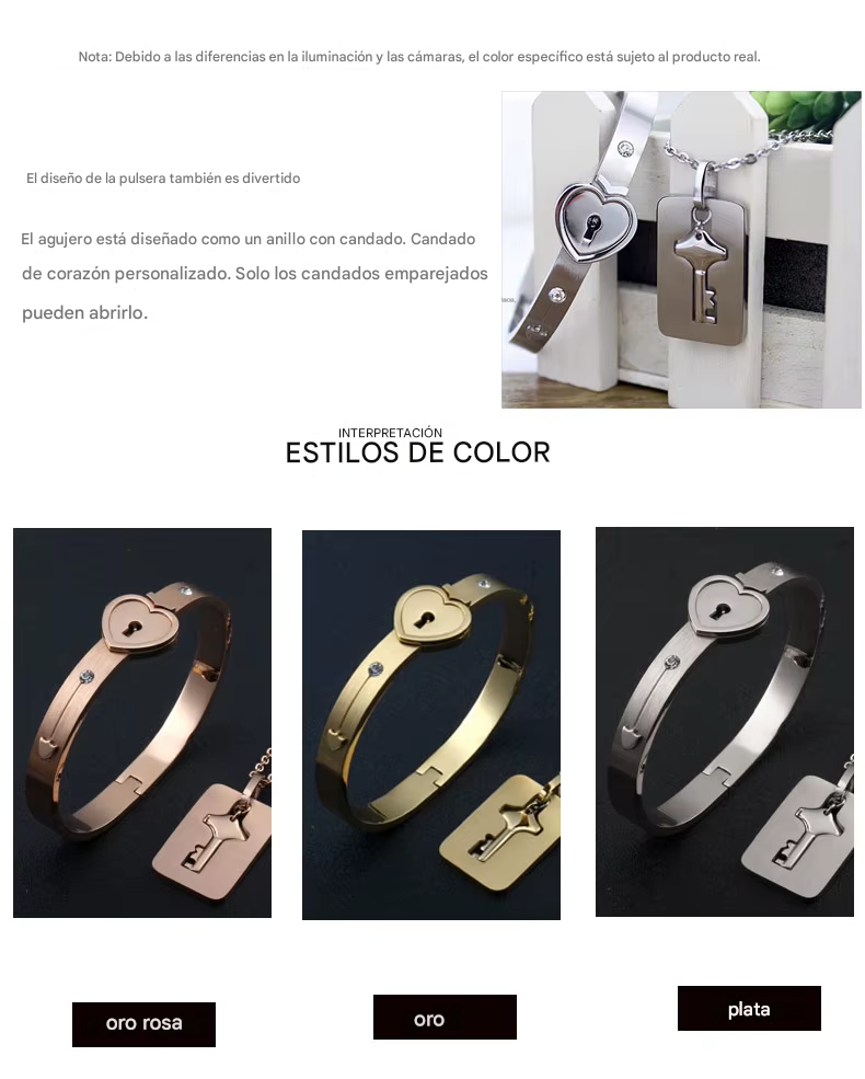 Combo Pulsera Corazón + Llave collar [Caja de Lujo GRATIS]