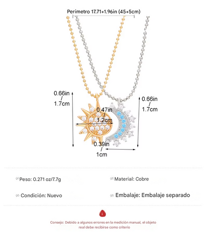 Collar Dúo Sol y Luna [Estuche de Lujo GRATIS]